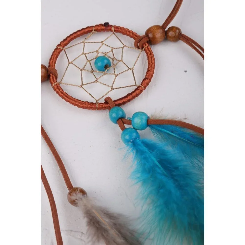 Bohemian Feather Headband Indian Gypsy Elastic Beaded Tassel Accessory